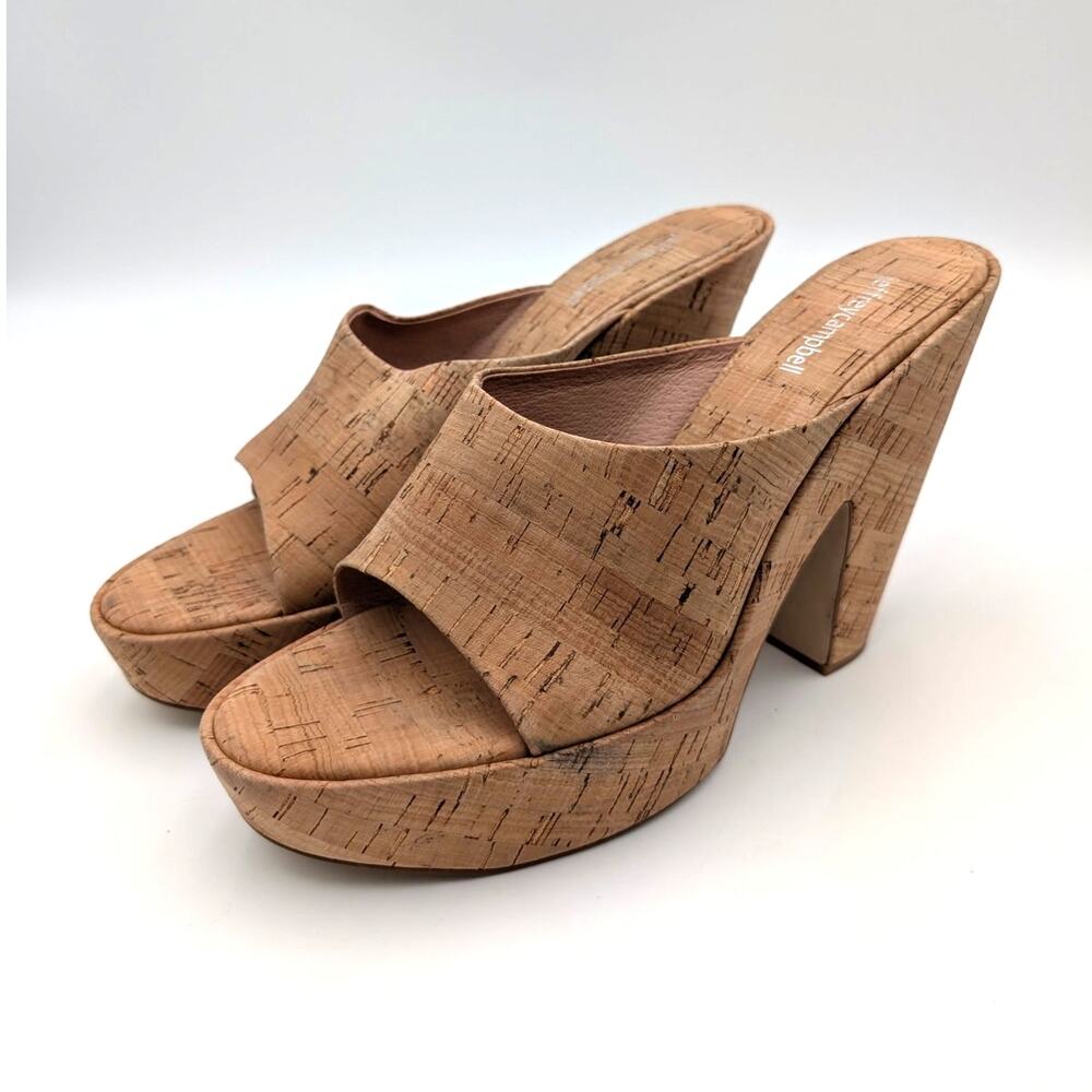 Jeffrey Campbell Enriched Platform Sandals Women's Natural Cork Size US10 EU40.5